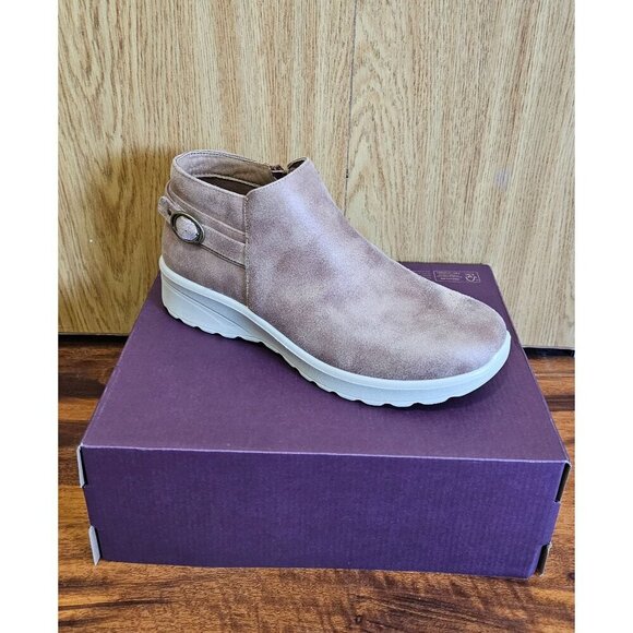 Skechers Lovely Vibe Moonlight Tan Memory Foam Women's Ankle Booties Size 9.5 - Picture 1 of 12